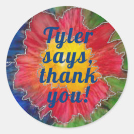 Bat Bar Mitzvah Sticker Rund elegante Blumenfarben