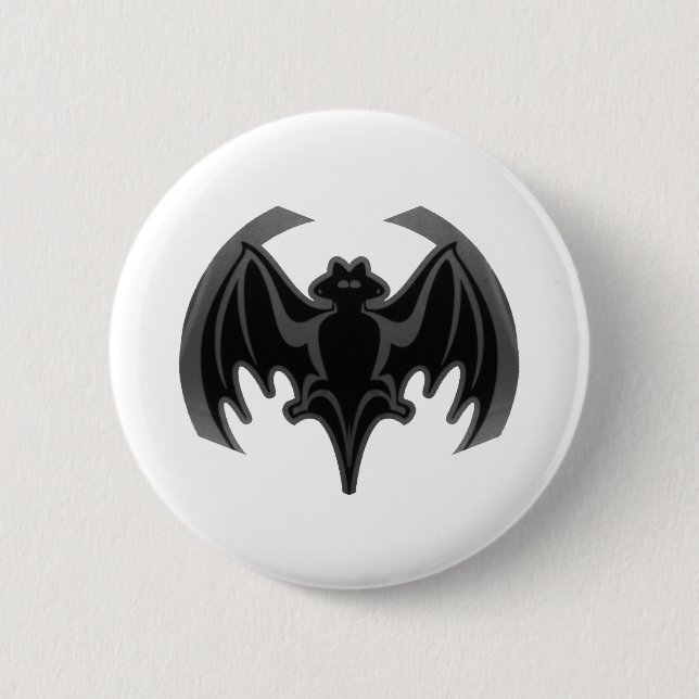 Bat Black Inv The MUSEUM Zazzle Geschenke Button (Vorderseite)
