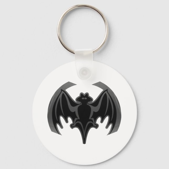 Bat Black Inv The MUSEUM Zazzle Geschenke Schlüsselanhänger (Vorderseite)
