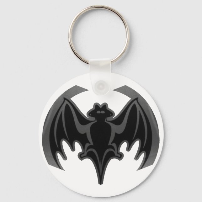 Bat Black Inv The MUSEUM Zazzle Geschenke Schlüsselanhänger (Vorderseite)