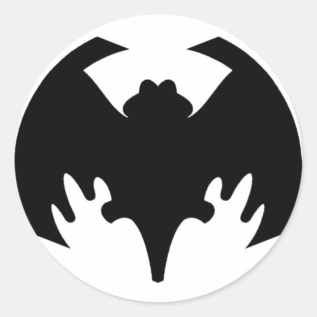 Bat Black The MUSEUM Zazzle Geschenke Runder Aufkleber (Vorderseite)