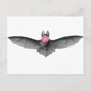 Bat Blasen Gothic Absurd Postkarte