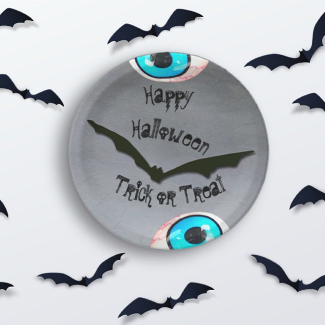 Bat Blood Shot Eyeballs Smokey Road Pappteller (Von Creator hochgeladen)