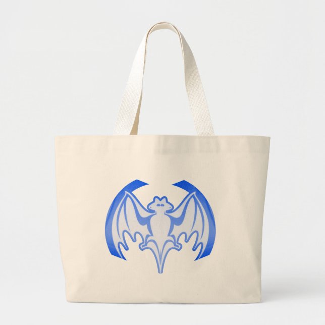 Bat Blue Inv MUSEUM Zazzle Geschenke Jumbo Stoffbeutel (Vorne)