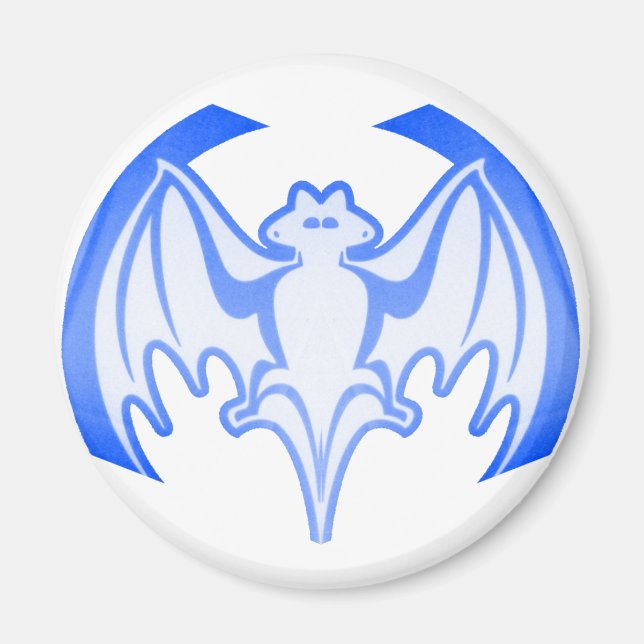 Bat Blue Inv MUSEUM Zazzle Geschenke Magnet (Vorne)