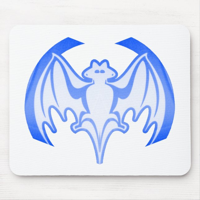 Bat Blue Inv MUSEUM Zazzle Geschenke Mousepad (Vorne)