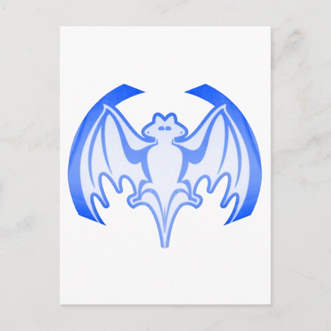 Bat Blue Inv MUSEUM Zazzle Geschenke Postkarte (Vorderseite)