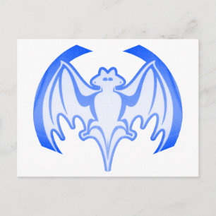 Bat Blue Inv MUSEUM Zazzle Geschenke Postkarte