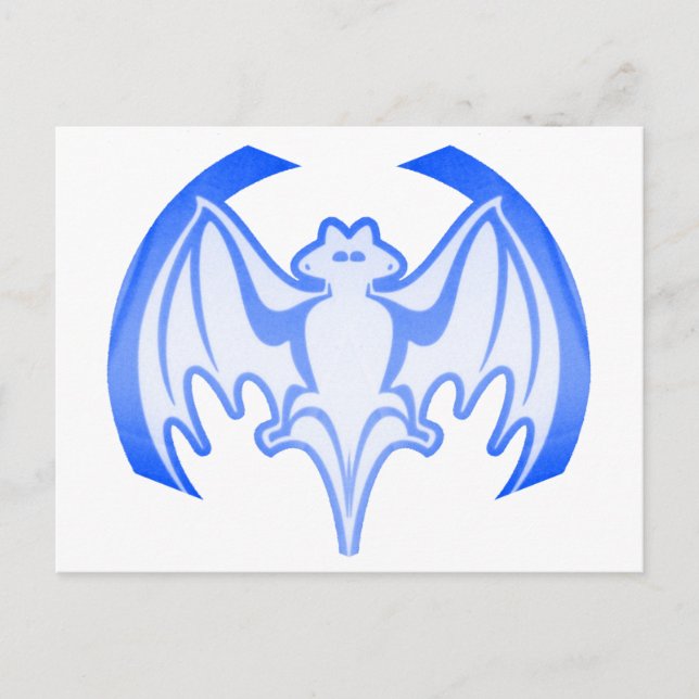 Bat Blue Inv MUSEUM Zazzle Geschenke Postkarte (Vorderseite)
