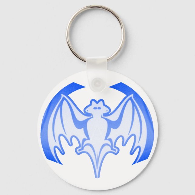 Bat Blue Inv MUSEUM Zazzle Geschenke Schlüsselanhänger (Vorderseite)