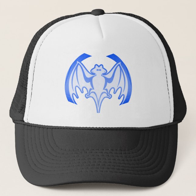 Bat Blue Inv MUSEUM Zazzle Geschenke Truckerkappe (Vorderseite)