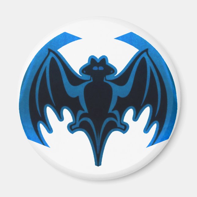 Bat Blue The MUSEUM Zazzle Geschenke Magnet (Vorne)