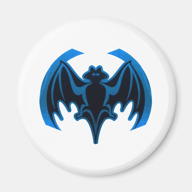 Bat Blue The MUSEUM Zazzle Geschenke Magnet (Vorne)