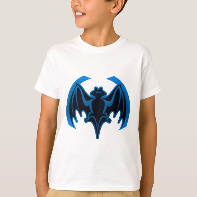 Bat Blue The MUSEUM Zazzle Geschenke T-Shirt (Vorderseite)