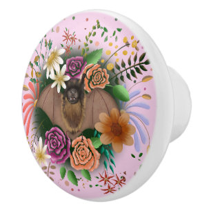 Bat-Blume Botanisch-florale Keramikknauf