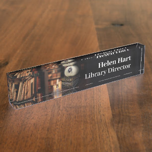 Bat, Book and Candle   Spooky Desk Namplate Namensplakette