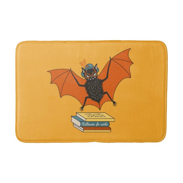 Bat Book Lover Funny Halloween Badematte (Vorderseite)