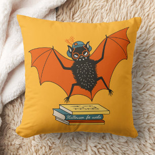 Bat Book Lover Funny Halloween Kissen