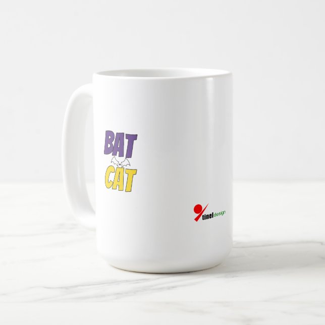 Bat Cat | Funny Halloween Pet Design Kaffeetasse (Vorderseite Links)