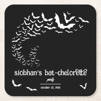 Bat-chelorette Halloween Thema Junggesellinnenabsc Rechteckiger Pappuntersetzer