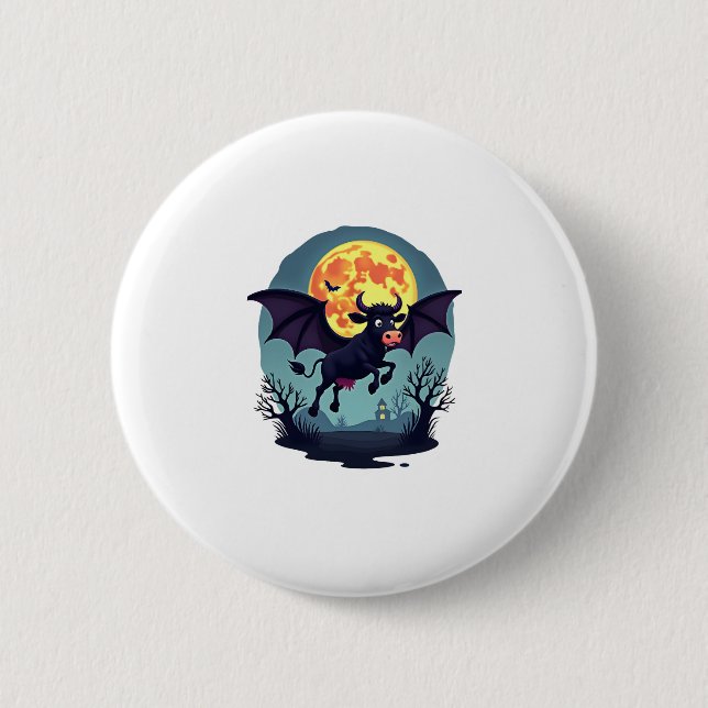 Bat Cow um Mitternacht Button (Vorderseite)
