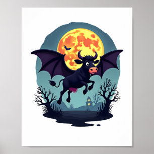Bat Cow um Mitternacht Poster