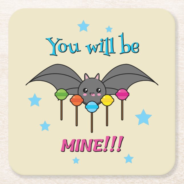 Bat Craving Lollipops - You Will Be Mine Rechteckiger Pappuntersetzer (Vorderseite)