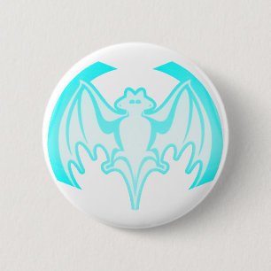 Bat Cyan Inv the MUSEUM Zazzle Geschenke Button