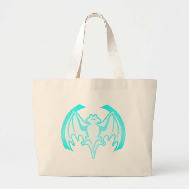 Bat Cyan Inv the MUSEUM Zazzle Geschenke Jumbo Stoffbeutel (Vorne)