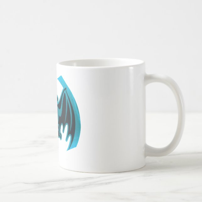 Bat Cyan The MUSEUM Zazzle Geschenke Kaffeetasse (Rechts)