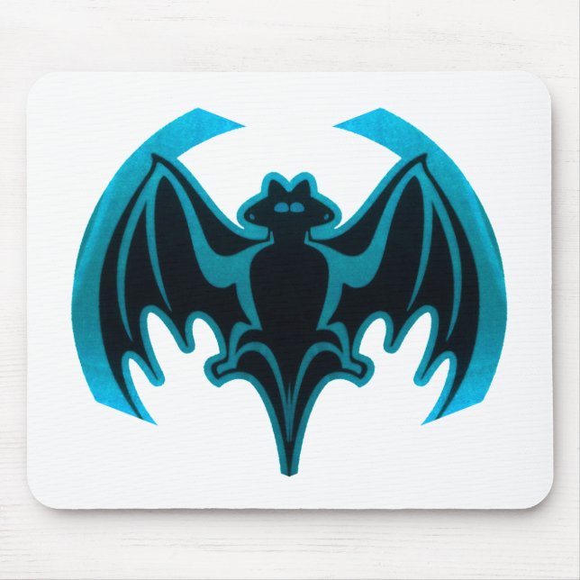 Bat Cyan The MUSEUM Zazzle Geschenke Mousepad (Vorne)