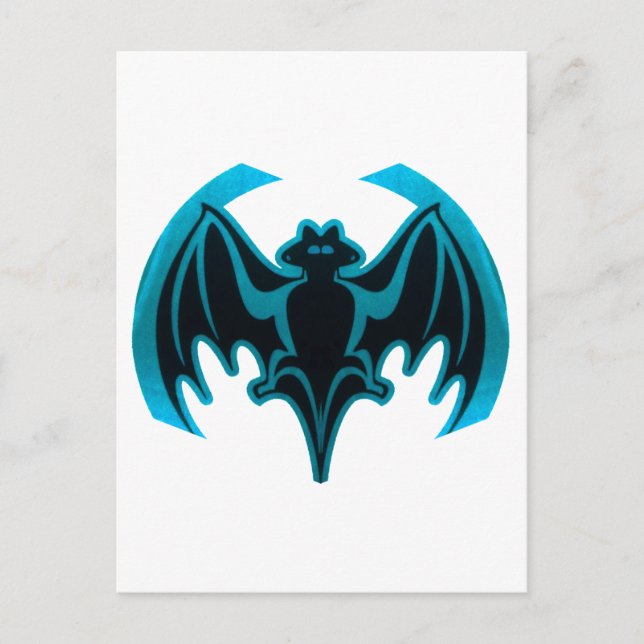 Bat Cyan The MUSEUM Zazzle Geschenke Postkarte (Vorderseite)