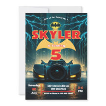 Bat Editable Einladung, Superheld Birthday Einladu