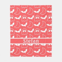 Bat Ghost Coral Fleece Blanket