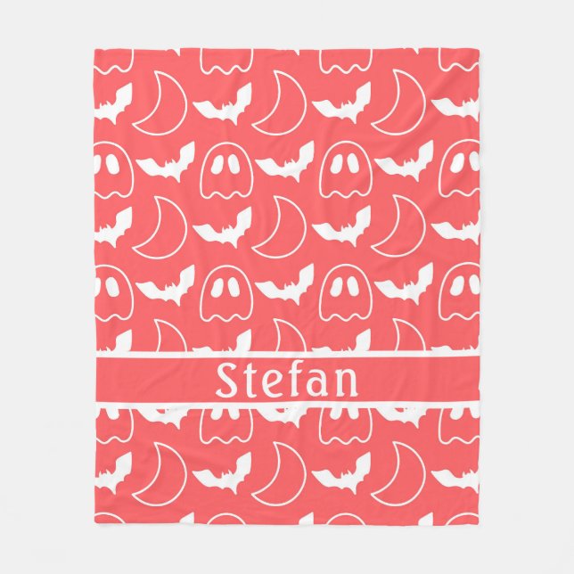 Bat Ghost Coral Fleece Blanket (Vorderseite)