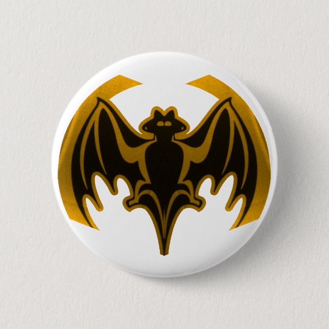 Bat Gold Das MUSEUM Zazzle Geschenke Button (Vorderseite)