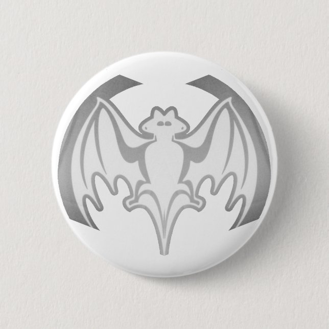 Bat Gray Inv MUSEUM Zazzle Geschenke Button (Vorderseite)