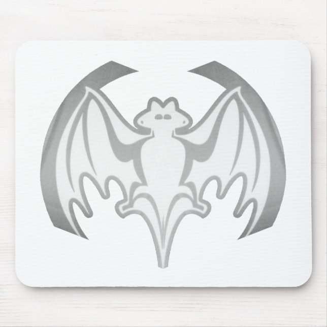 Bat Gray Inv MUSEUM Zazzle Geschenke Mousepad (Vorne)