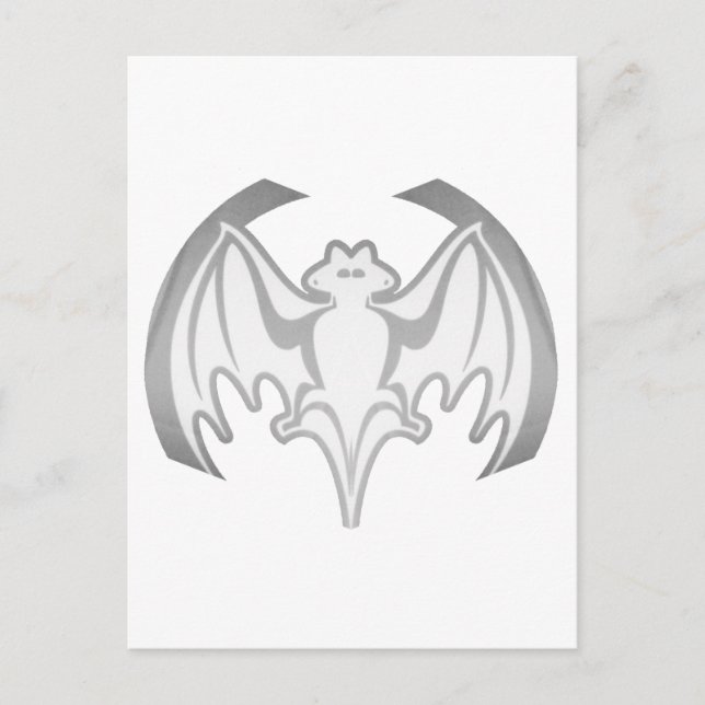 Bat Gray Inv MUSEUM Zazzle Geschenke Postkarte (Vorderseite)