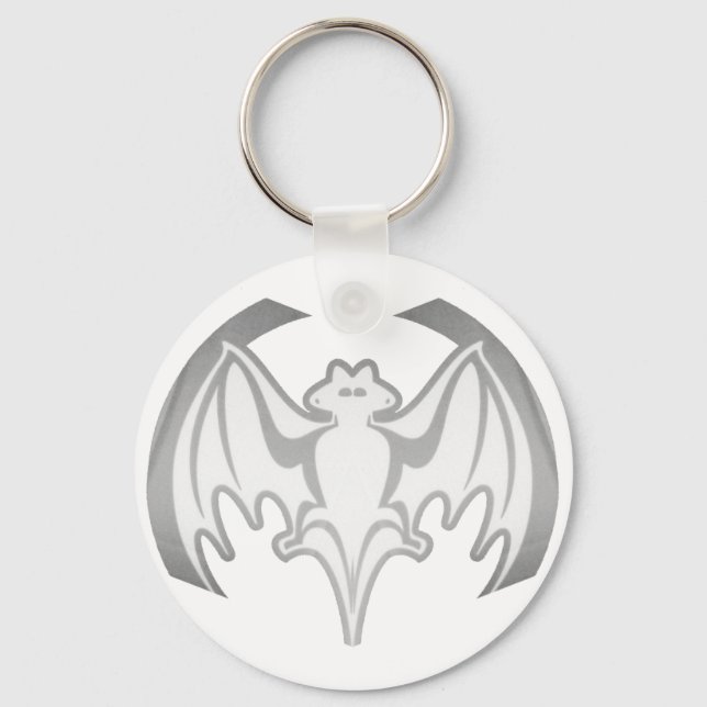 Bat Gray Inv MUSEUM Zazzle Geschenke Schlüsselanhänger (Vorderseite)