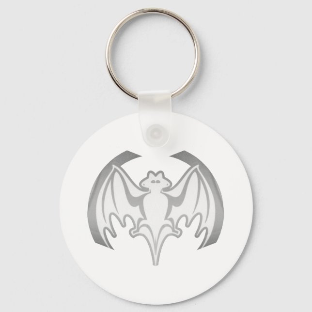 Bat Gray Inv MUSEUM Zazzle Geschenke Schlüsselanhänger (Vorderseite)