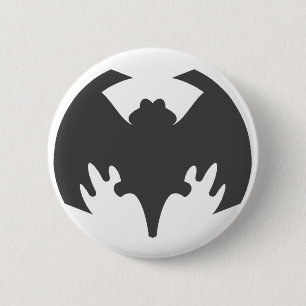 Bat Gray The MUSEUM Zazzle Geschenke Button