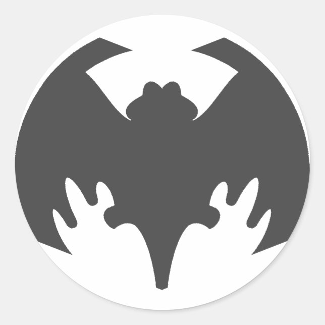 Bat Gray The MUSEUM Zazzle Geschenke Runder Aufkleber (Vorderseite)