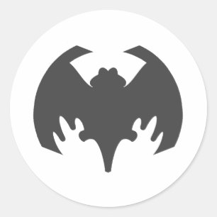 Bat Gray The MUSEUM Zazzle Geschenke Runder Aufkleber