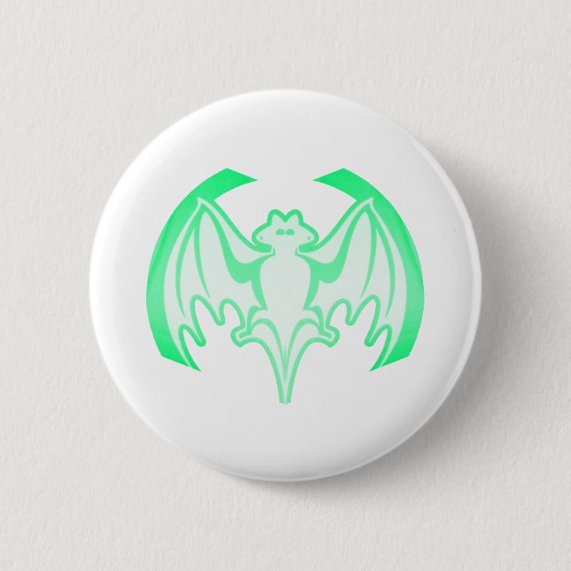 Bat Green Inv MUSEUM Zazzle Geschenke Button (Vorderseite)