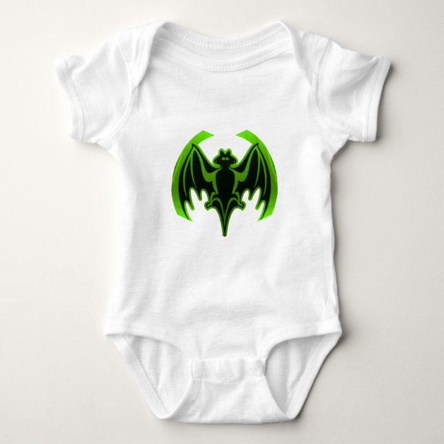 Bat Green MUSEUM Zazzle Geschenke Baby Strampler (Vorderseite)