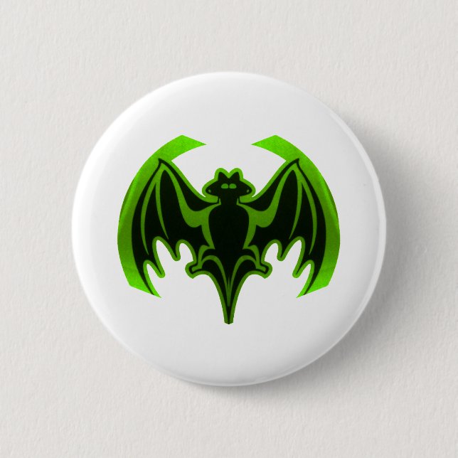 Bat Green MUSEUM Zazzle Geschenke Button (Vorderseite)