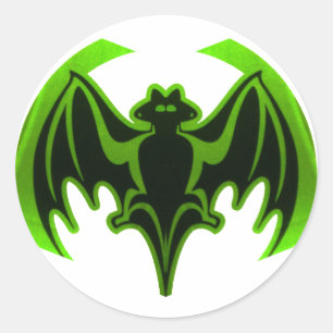 Bat Green MUSEUM Zazzle Geschenke Runder Aufkleber