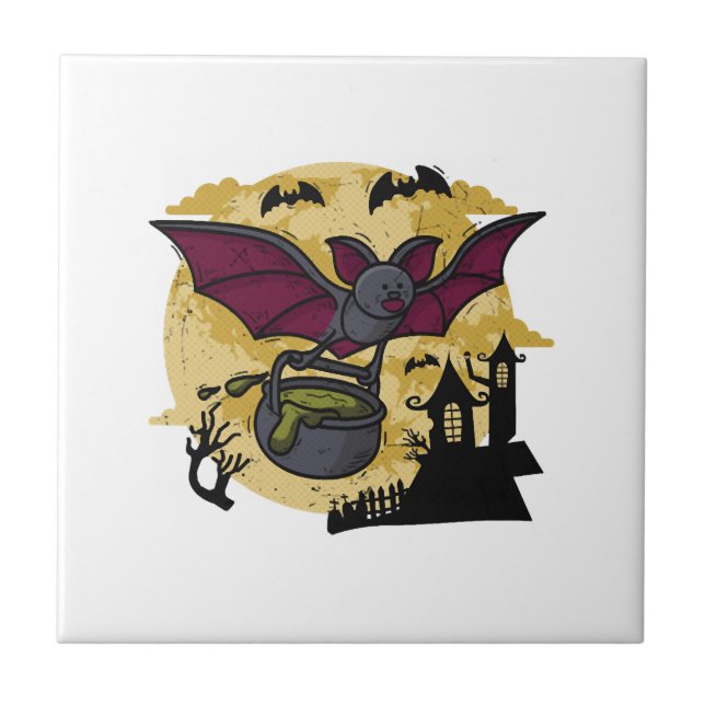 Bat Halloween Fliese (Vorderseite)