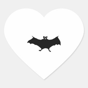 Bat Halloween Herz-Aufkleber
